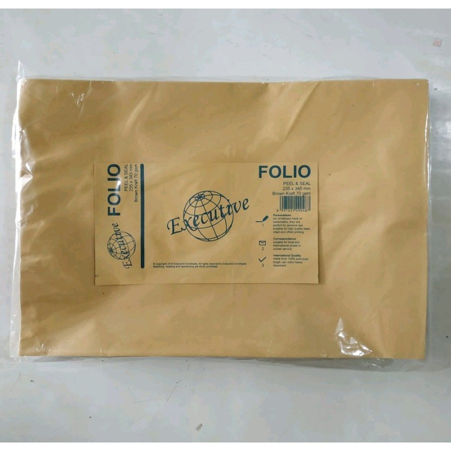 

amplop coklat ukuran folio 1pack 100 lembar / amplop coklat