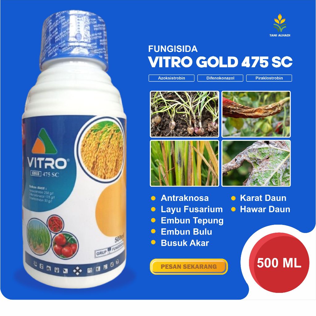 VITRO GOLD 475 SC - 500ML FUNGISIDA AZOKSISTROBIN DIFENOKONAZOL PIRAKLOSTROBIN