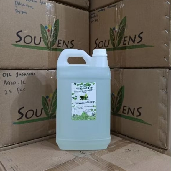 MINYAK PIJAT SPA OIL MASSAGE OIL KILOAN CURAH LITERAN 5 LITER GREENTEA SOUVENS BPOM
