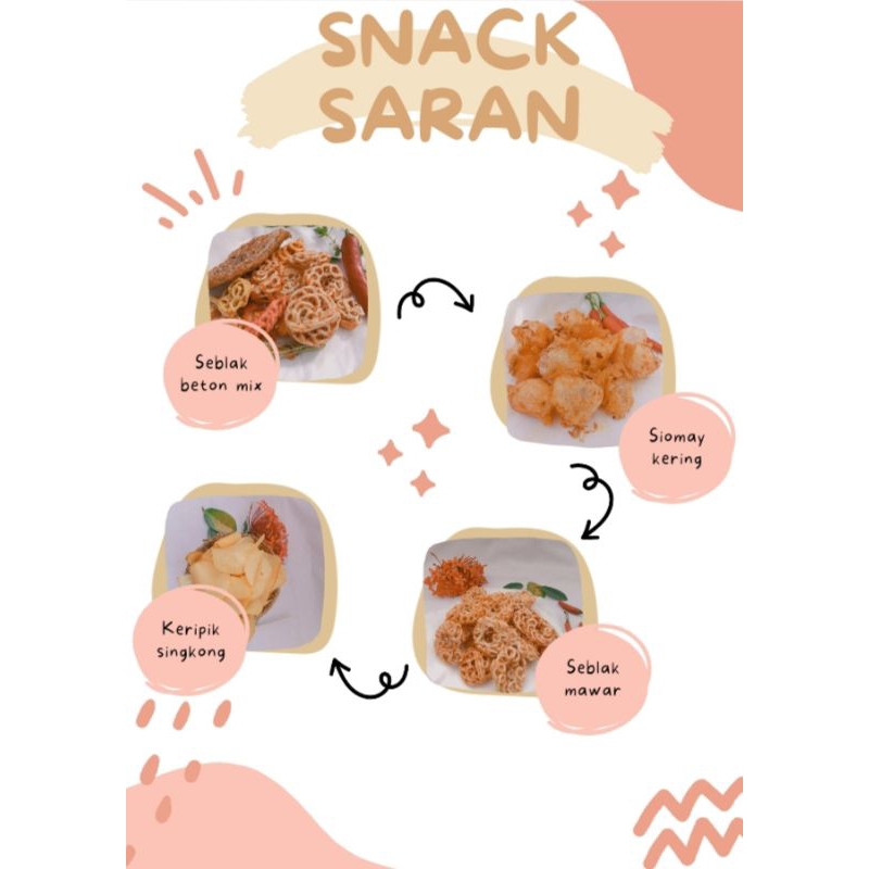 

Snack Saran dengan cemilan pedas dan manis