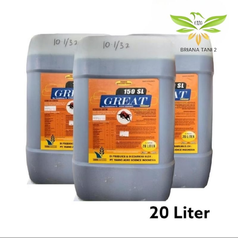 GREAT 135SL 20 Liter Herbisida Kontak Pembasmi Rumput 135 SL 20 Liter Gramoxon 135SL