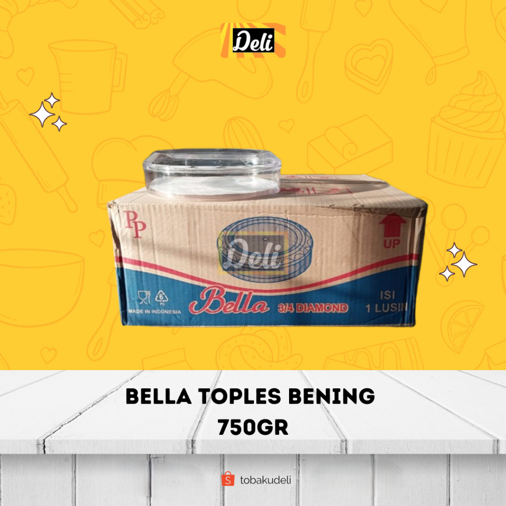 Toples Bella Bulat Bening Kue Kering 750gr 1 Lusin (12pcs)