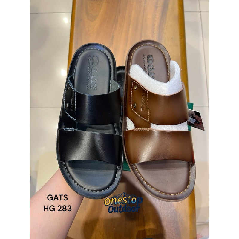 Sandal Kulit GATS HG283 Original - Sandal Selop Kulit Pria GATS HG 283 - Sandal Kulit Slip On GATS