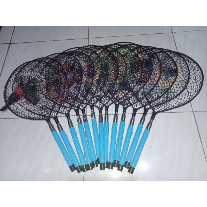 Serokan ikan teleskopik bahan nilon rajut