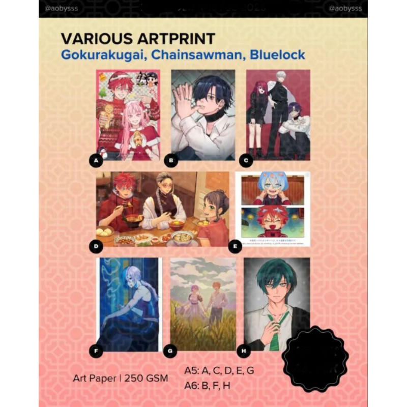 Artprint Fanmerch by AOBYSS Gokurakugai