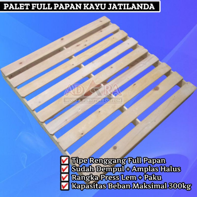 

Palet full papan kayu jati belanda tipe renggang sudah amplas halus