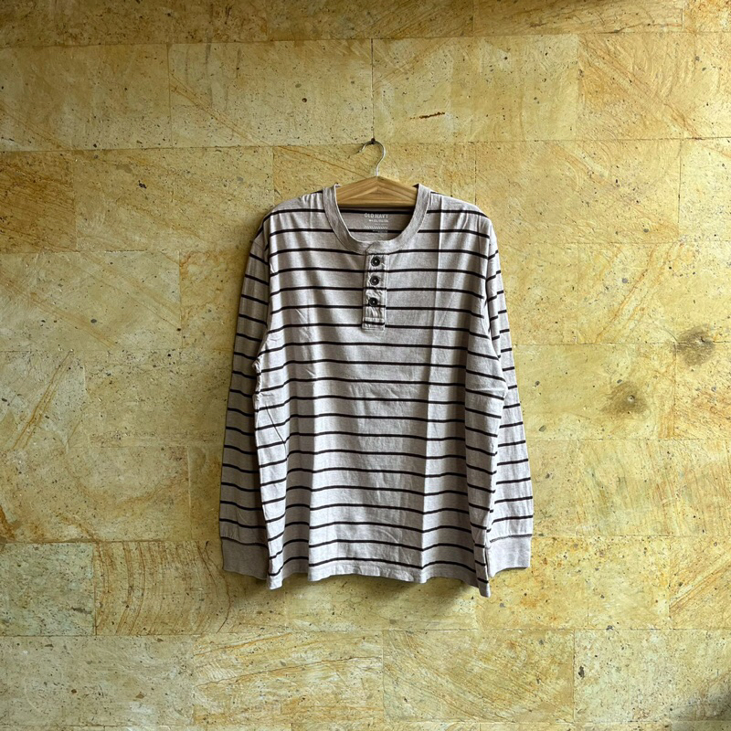 (Second) Long Sleeve T-shirt Stripe Brown Old Navy size XXL