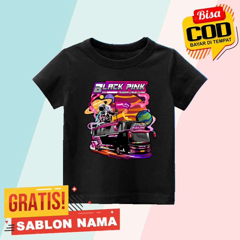 Kaos Anak Bus Pink / Baju Anak Laki Laki & Perempuan Bus Pink