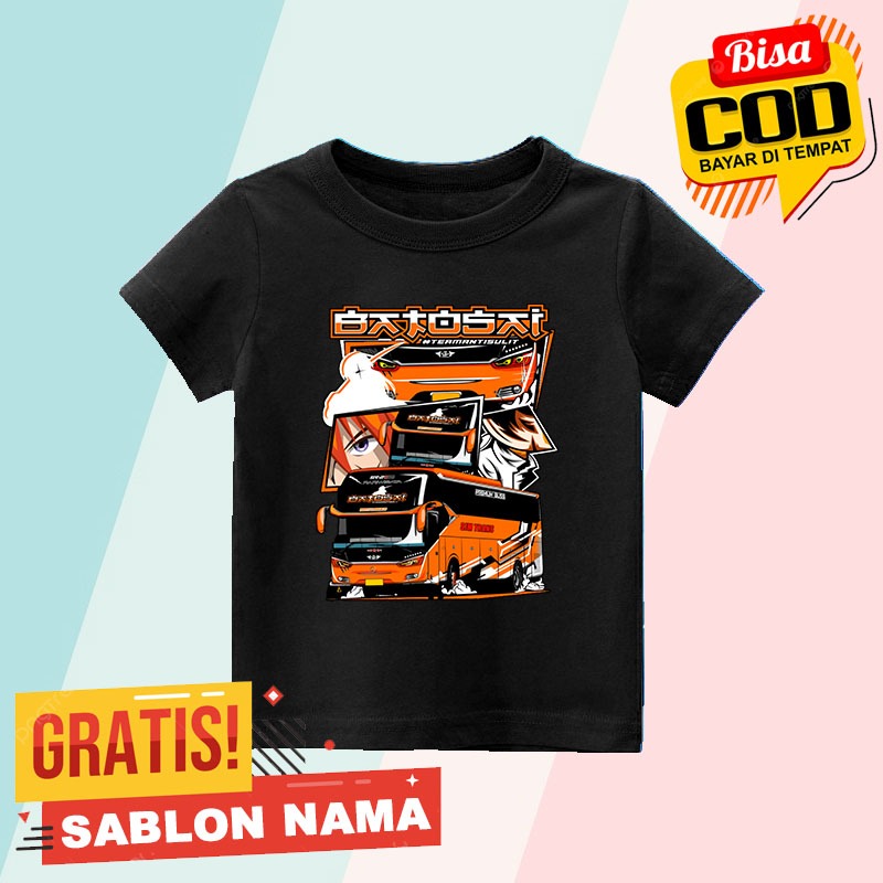 Kaos Anak Bus Batosai / Baju Anak Laki Laki & Perempuan Bus Batosai