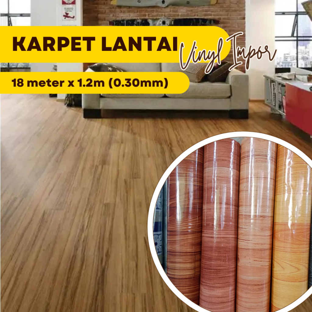 Karpet Lantai Vinly Plastik MOtif Beragam Tebal 0.25mm  Roll 15 Meter Bahan Premium
