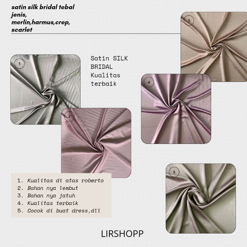 satin silk bridal tebal jenis, merlin,harmus,crep, scarlet (kualitas di atas kain roberto)