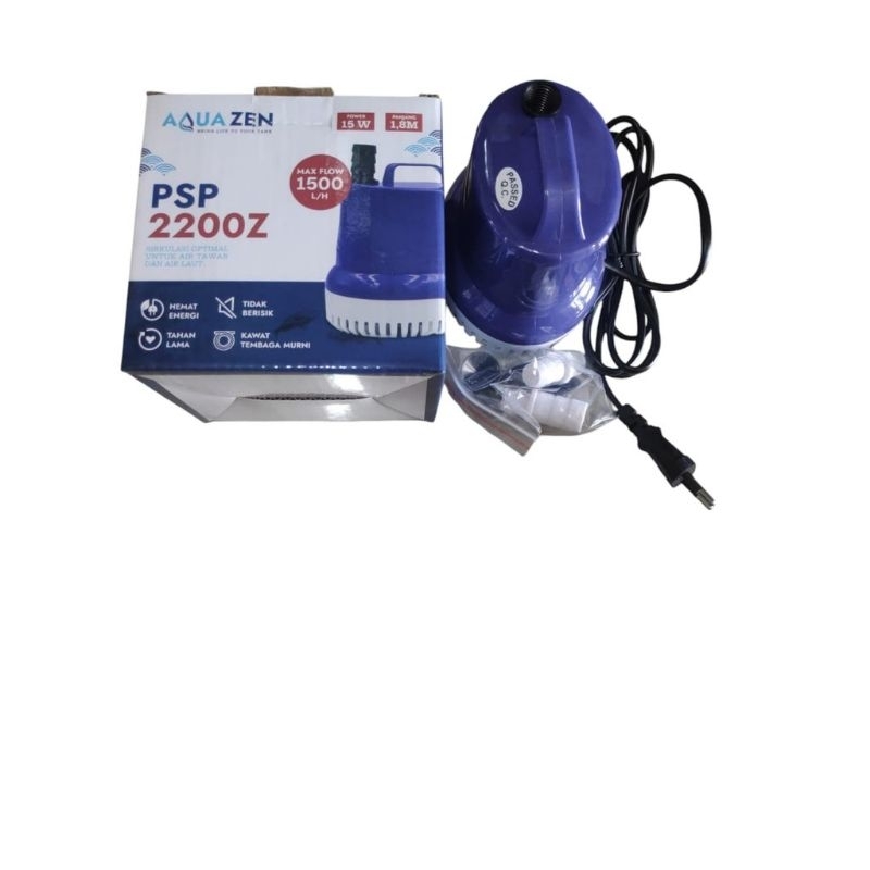 PROMO MURAH POMPA HIDROPONIK AQUAZEN PSP 2200 POMPA KOLAM IKAN NAIK 1,8 METER POMPA 1500 LITER PER J