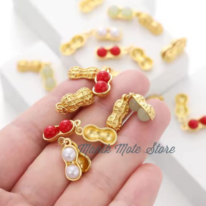 Bandul Liontin Kacang Mutiara Untuk Gelang Kalung Harga Satuan