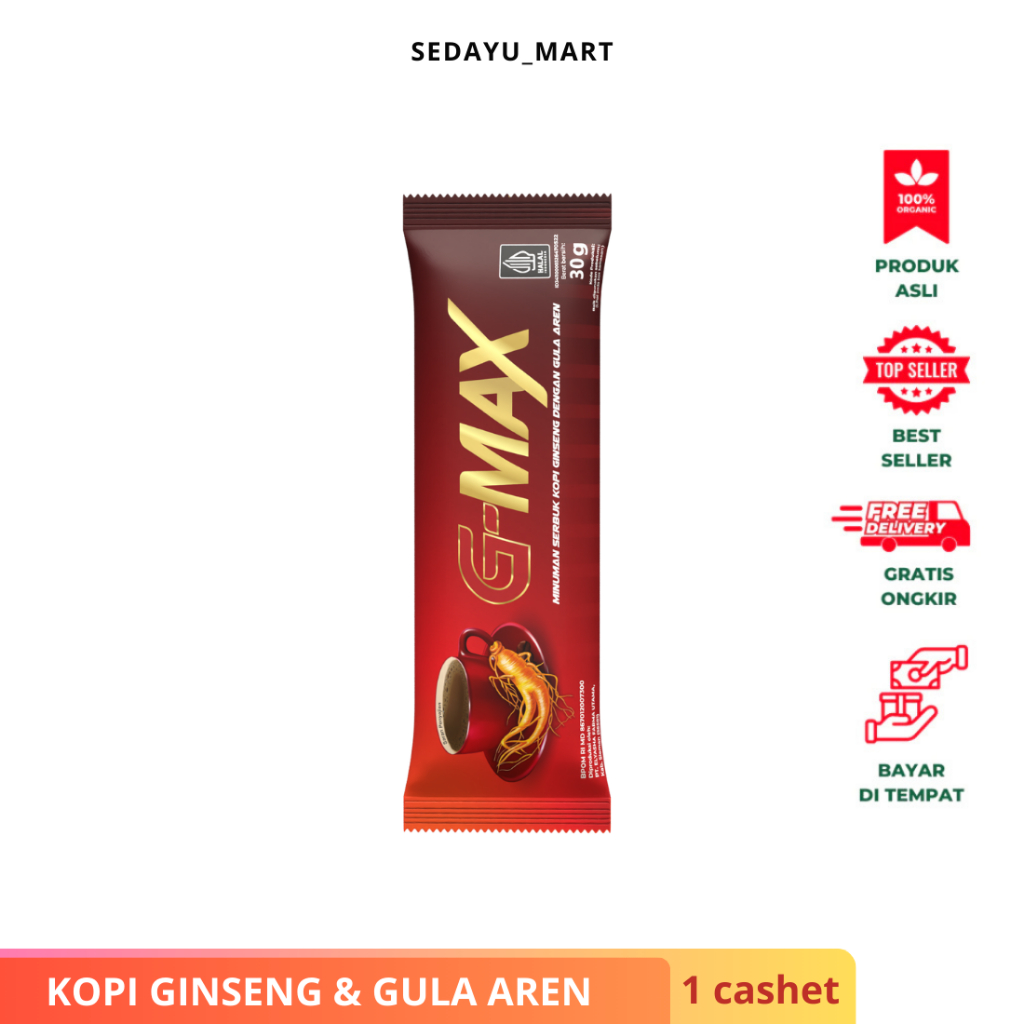 

PROMO!! G-Max Kopi Ginseng Rasa Gula Aren - Kopi G-Max Original (Privasi Aman)