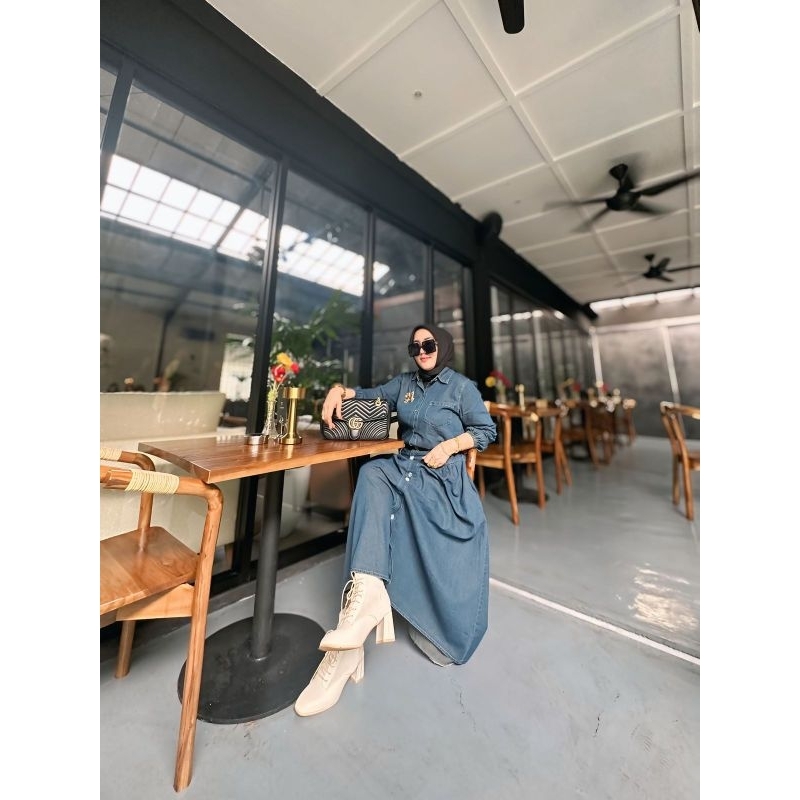 SH - MELISSA Set Baju Setelan Rok Jeans Wanita / One Set Jeans Premium Setelan Jeans Wanita