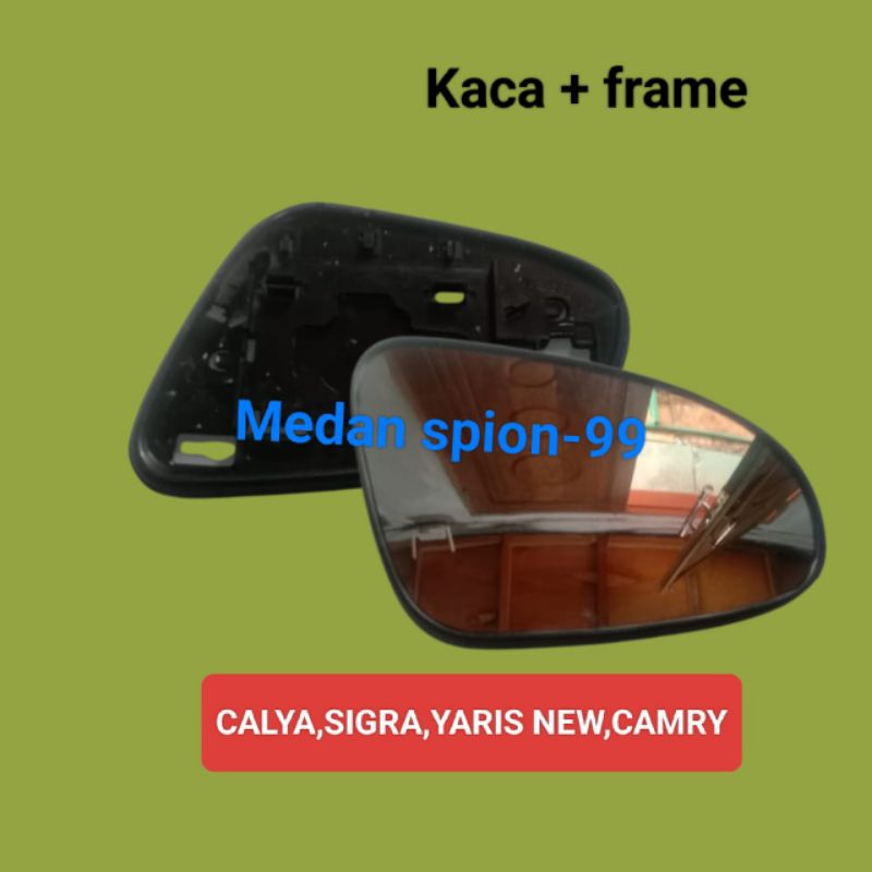 Kaca Spion Mobil Calya,Sigra,Yaris New,Camry Lengkap Dengan Frame Atau Bingkai Ready Stock Kanan Dan