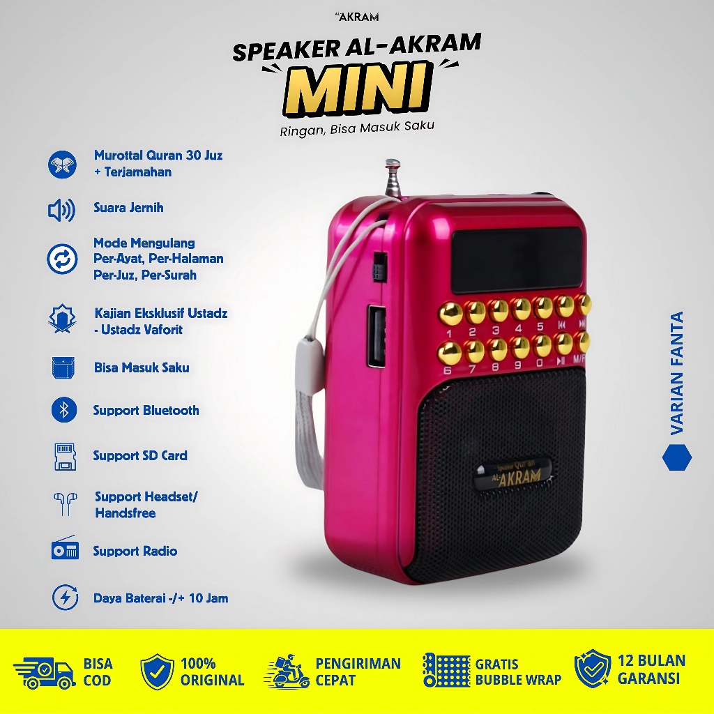Speaker Murotal Murottal AlQuran Al-Quran Digital Hafiz 30 Juz Terlengkap Mini Anak Al-Akram Fanta