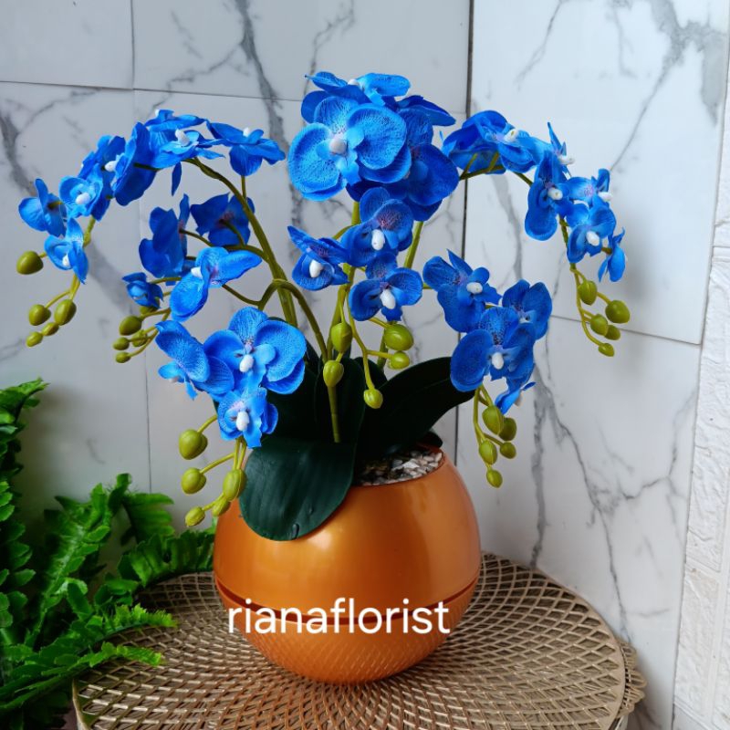 BUNGA ANGGREK VAS GOLD ARTIFICIAL