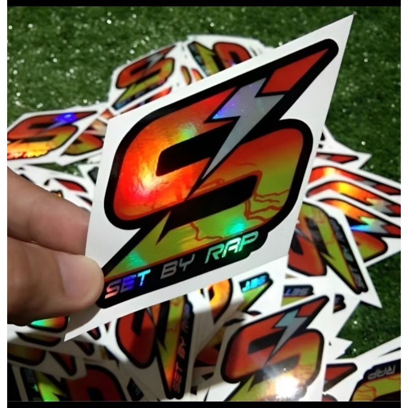 

Sticker logo komunitas Stiker print cut Set By Rap hologram universal Original Sticker Viral