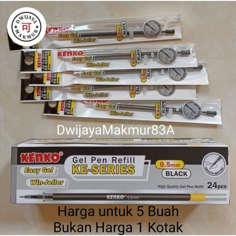 

Refill Tinta Pulpen Pen Kenko Easy Gel Hitam (5 Buah)