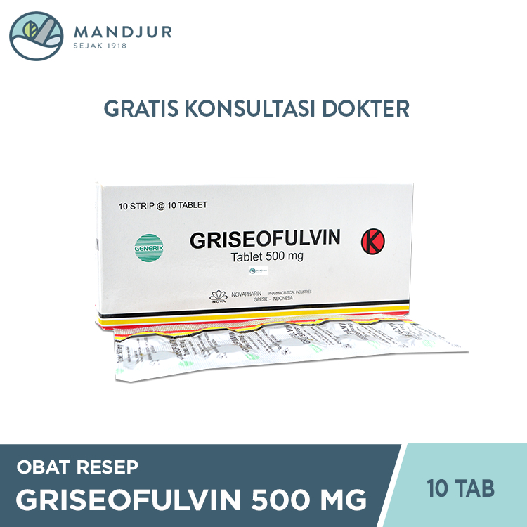 Griseofulvin 500 mg 10 Tablet