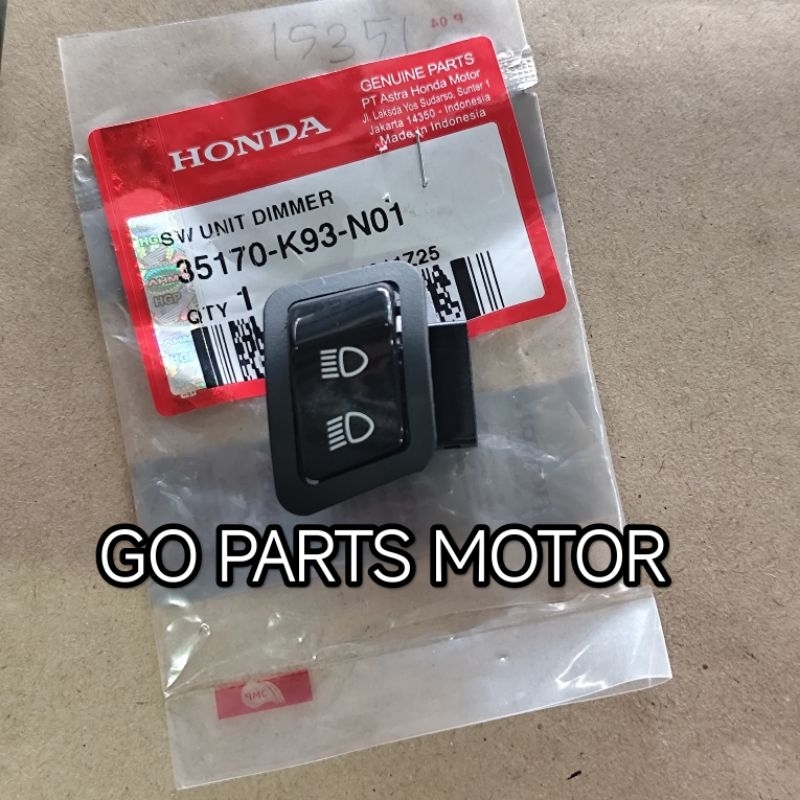 (K93) Tombol Dimmer Saklar Lampu Jauh Dekat Honda Beat Deluxe Scoopy K93 Swit Dimmer 35170-K93-N01