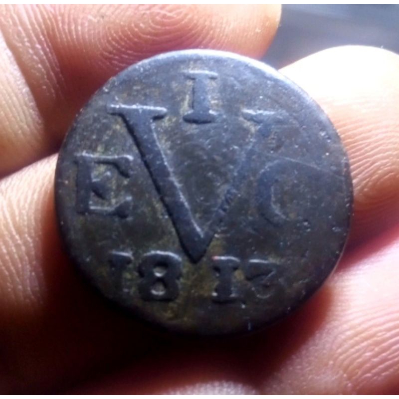 Koin 1 Doit EVIC Timah 1813 Error