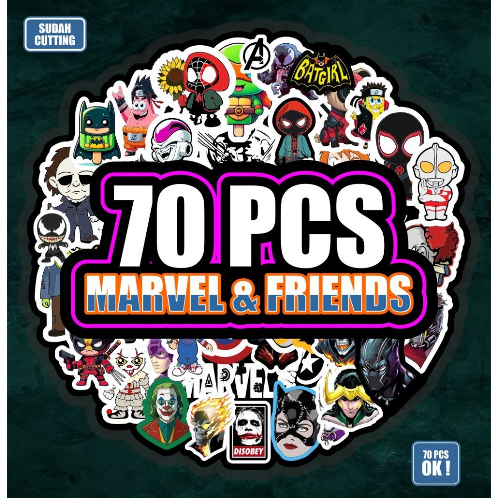 

Stiker pack 70pcs marvel&friends sudah terpotong tinggal tempel