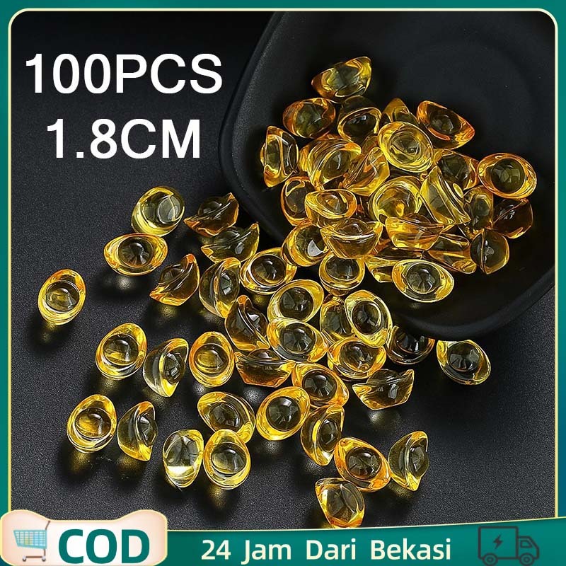 100pcs Batu Kristal Yuan Bao / Yen Pao Mini / Dekorasi Yuan Bao / Yuan Bao Lucky