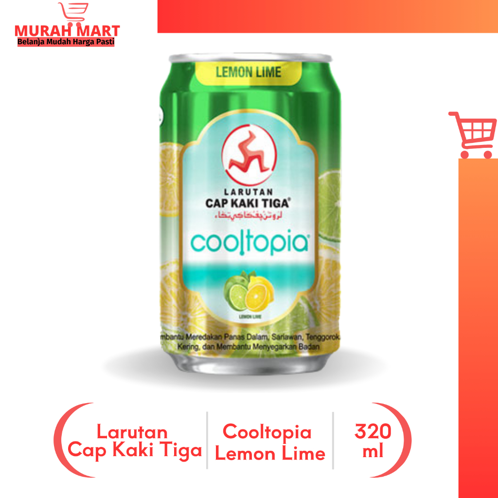 

Cooltopia Larutan Cap Kaki Tiga Lemon Lime Can 320ml