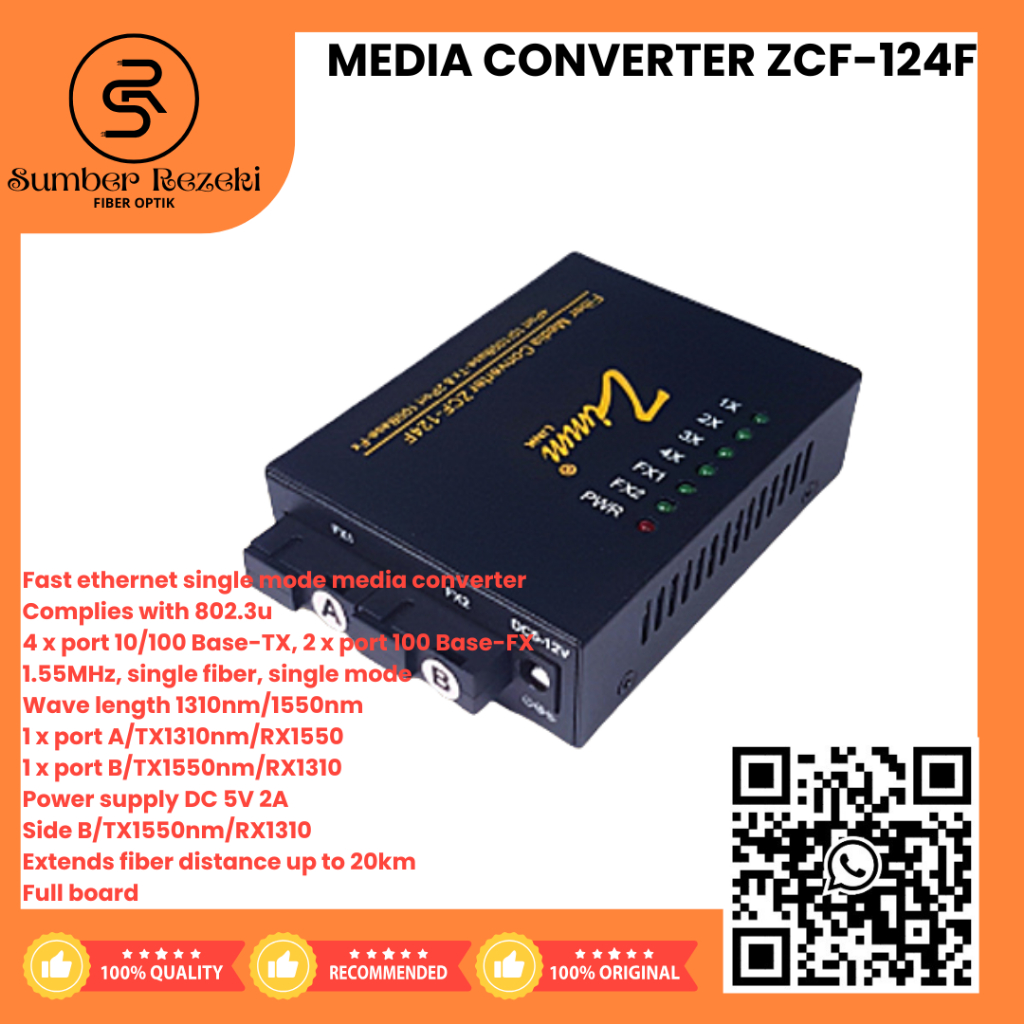 HTB Full Board (2Port FO - 4Port LAN) A Kap 100Mbps AB – Zimmlink ZCF-124F