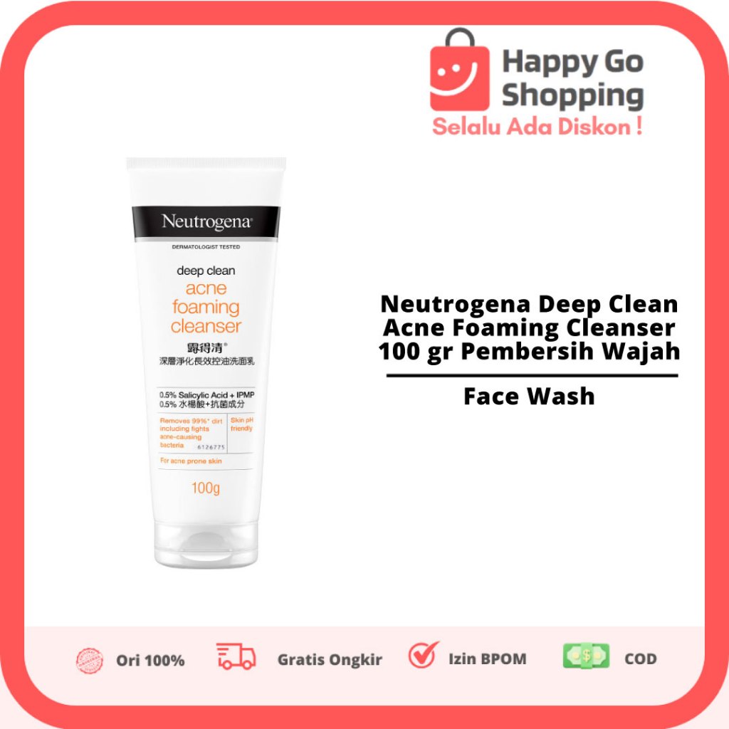 Neutrogena Deep Clean Acne Foaming Cleanser 100gr Pembersih Wajah