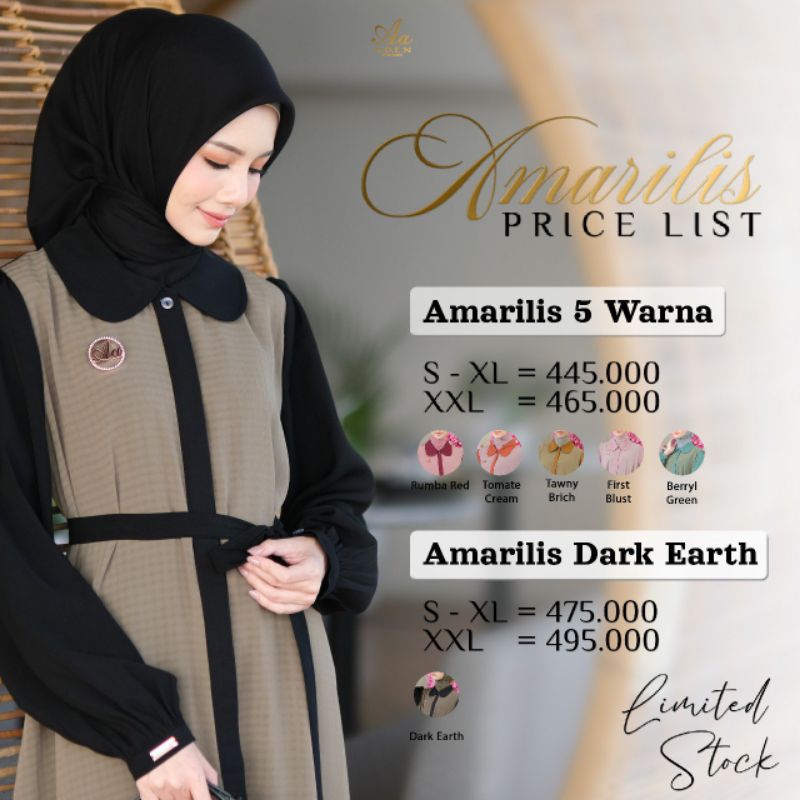 READY SIAP KIRIM AMARILIS DRESS BY ADEN HIJAB GAMIS LEBARAN GAMIS ADEN GAMIS MURAH LEBARAN PAKAI ADE