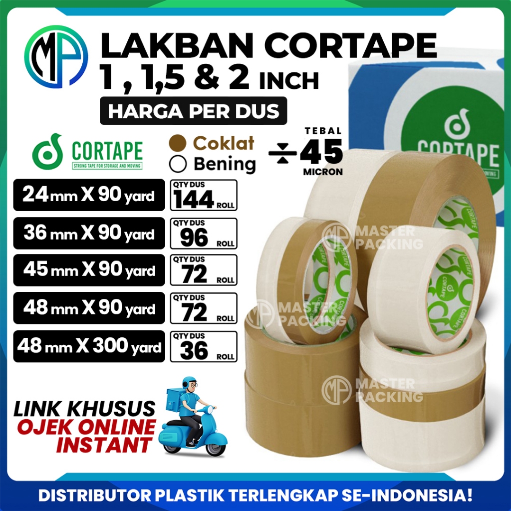 

Lakban / Selotip / Isolasi / OPP Tape Warna Bening dan Coklat Allvarian HARGA PER-DUS (VIA GOJEK)