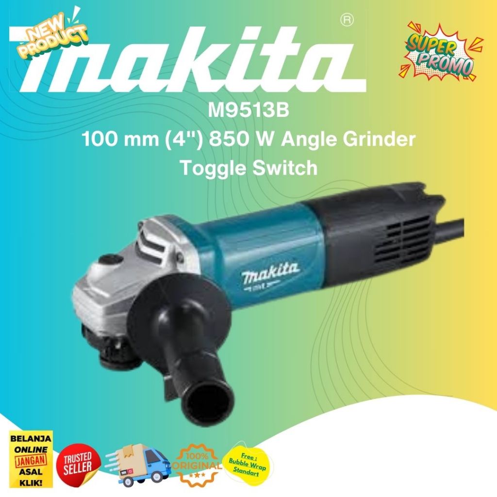 Makita M9513B Mesin Gerinda Gurinda Tangan Angle Grinder 4 inch 100mm Original