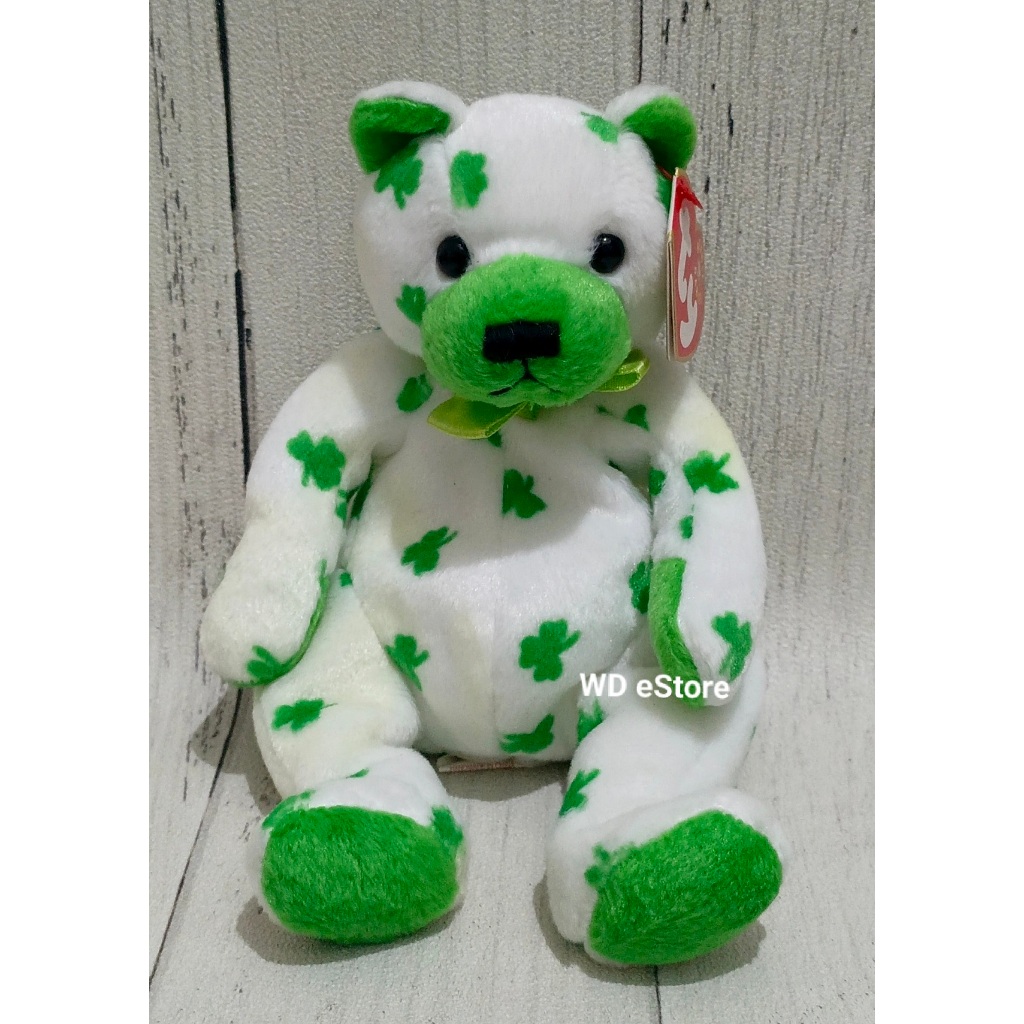 Boneka Irish Teddy Bear TY Beanie Baby Clover