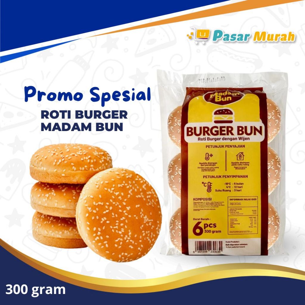 

Madam Bun Roti Burger Wijen isi 6 pcs