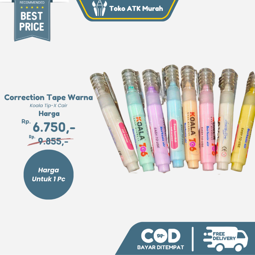 

Correction Fluid Colour / Tipe-X Koreksi Pena Cair Warna Bentuk Pen