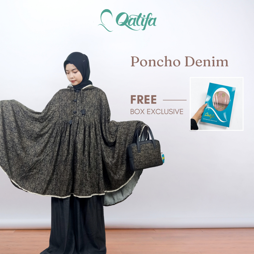 Qatifa Mukena - Mukena Travel Parasut Ponco Denim