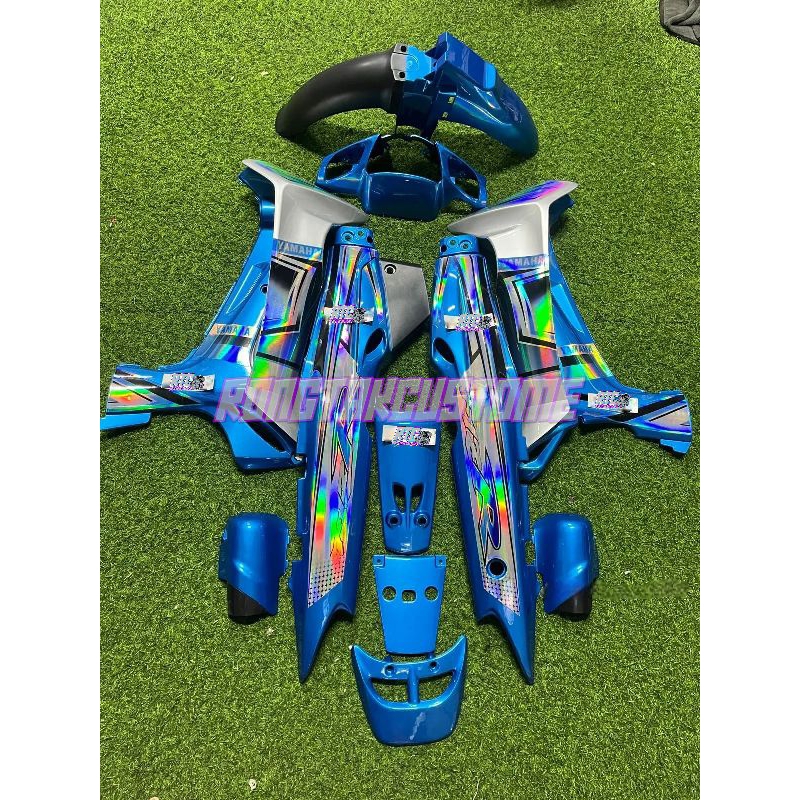 cover body fiz r f1zr fizr custom biru silver striping hologram full set halus yamaha fiz r f1zr fiz