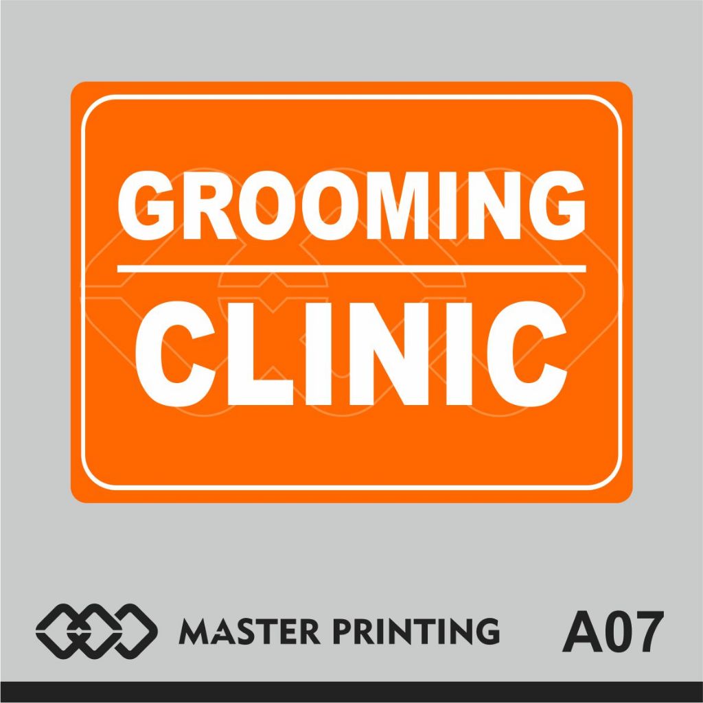 

A07 - Akrilik Grooming Clinic, Nama Toko, Acrylic Sign, Tahan Air, Tidak Pudar, Murah, Bisa Custom