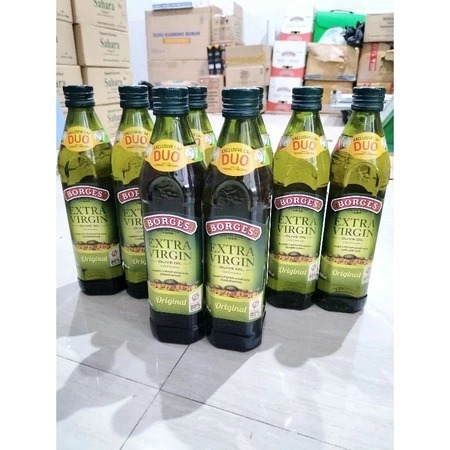 

Minyak Zaitun Borgess extra virgin 500ml & zaitun extravirgin 500ml الدوا borges extra virgin