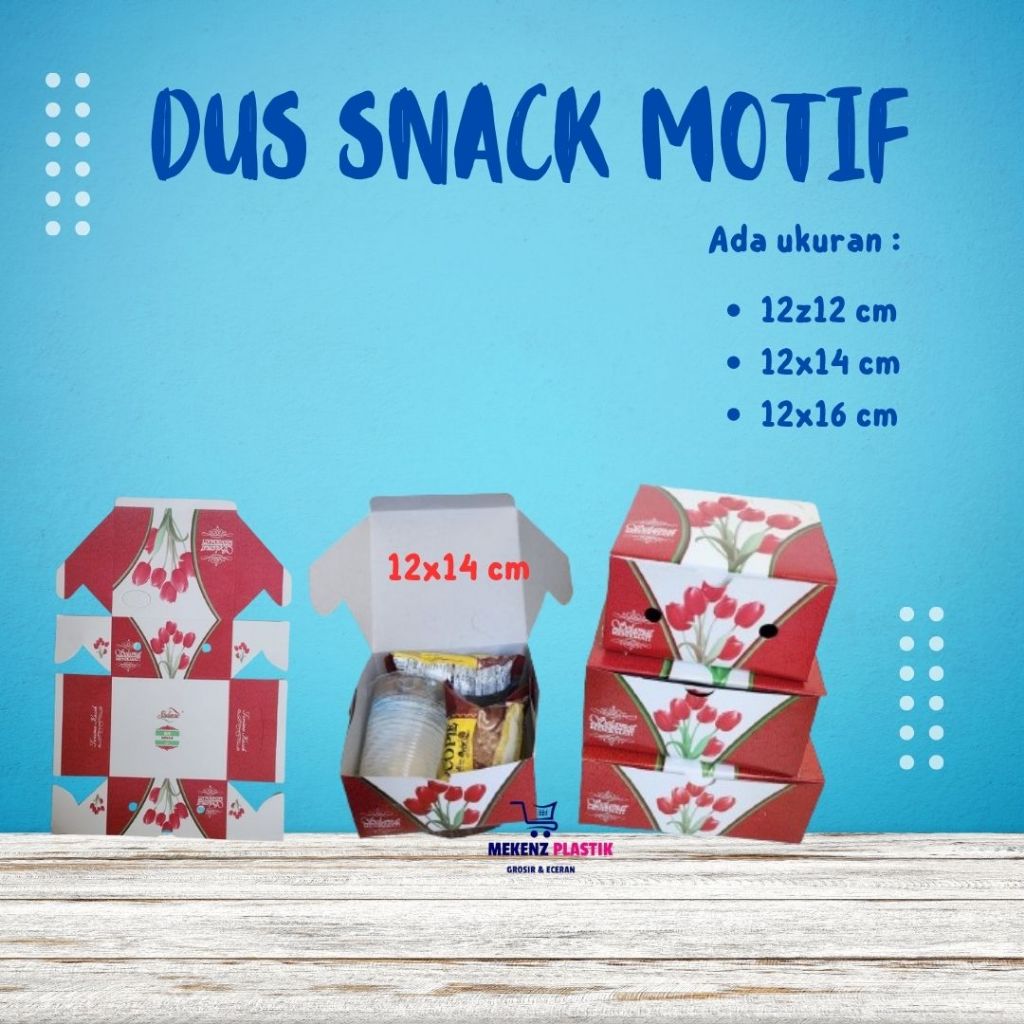 Box Dus Kotak Kue Snack Roti Pukis Motif 12x12 12x14 12x16