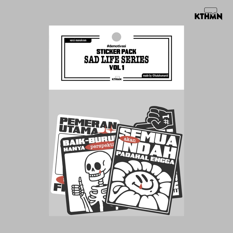 

Sad Life Series Vol. 1 (Versi Monokrom) - Sticker Pack | SP - 071