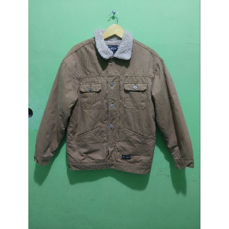 jacket Trucker denim jeans canvas Sherpa Bulu work jacket TWN the wort now preloved