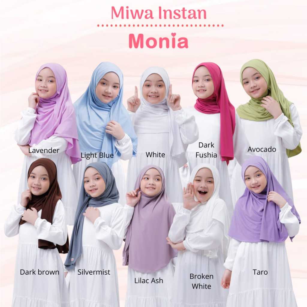 Miwa instan By monia | Pasmina Instan anak dan dewasa Bahan Jersey Premium