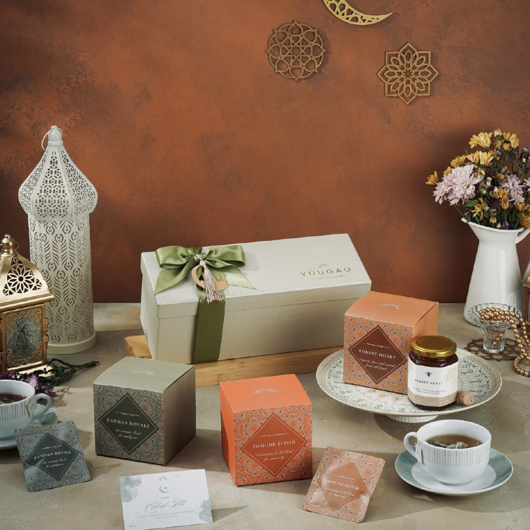 

YUUGAO Eid Tea Hampers | Parcel Ramadan | Idul Fitri Lebaran Teh Gift Set | Premium Tea Blends