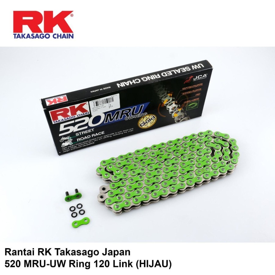 Rantai Motor 250cc RK Chain 520 MRU UW-Ring 120L Rantai RK Takasago Ninja 250 ER6 Z250 R25 MT25 CBR