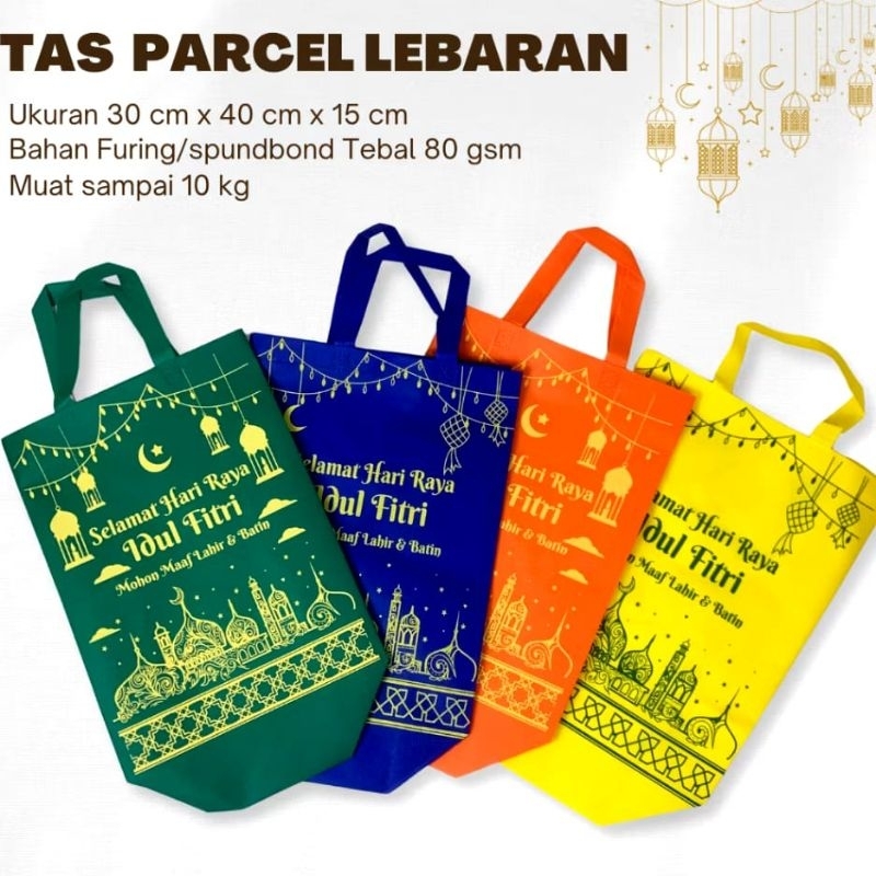 

Tas Parcel Goodie Bag Idul Fitri 30×40×15 Cm Premium Bahan Tebal