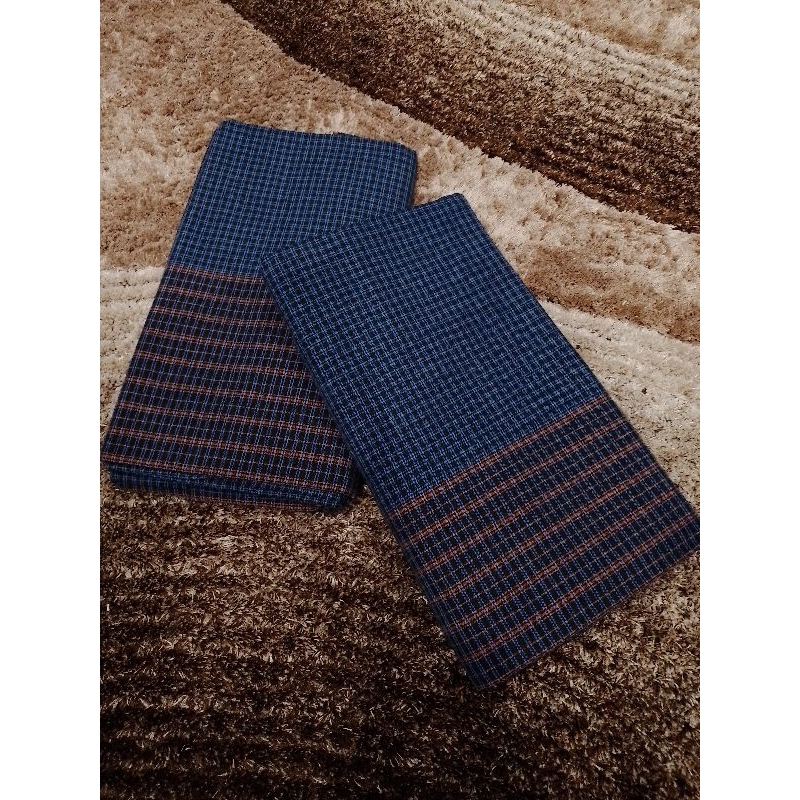 Kain Lurik Jarik/ Lurik Gendong Biru Tumpal Orange